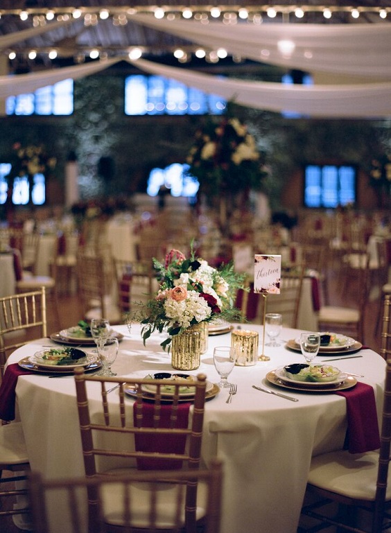 Colors Wedding Burgundy and Champagne Wedding in Winter