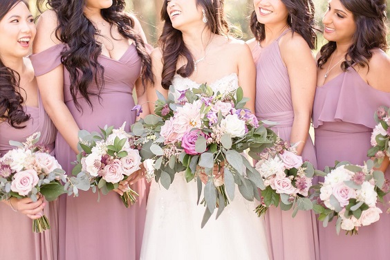 mauve bridesmaid dresses for mauve pink mauve and grey wedding