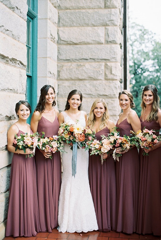 mauve bridesmaid dresses