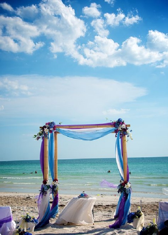 purple blue wedding ceremony arch for purple purple and blue wedding