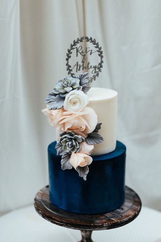 navy blue pink white wedding cake for navy blue pink purple and blue wedding