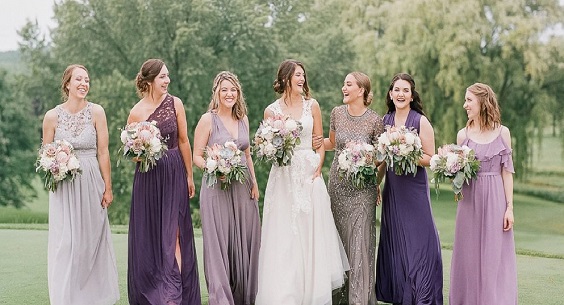 Blue purple bridesmaid dresses outlet