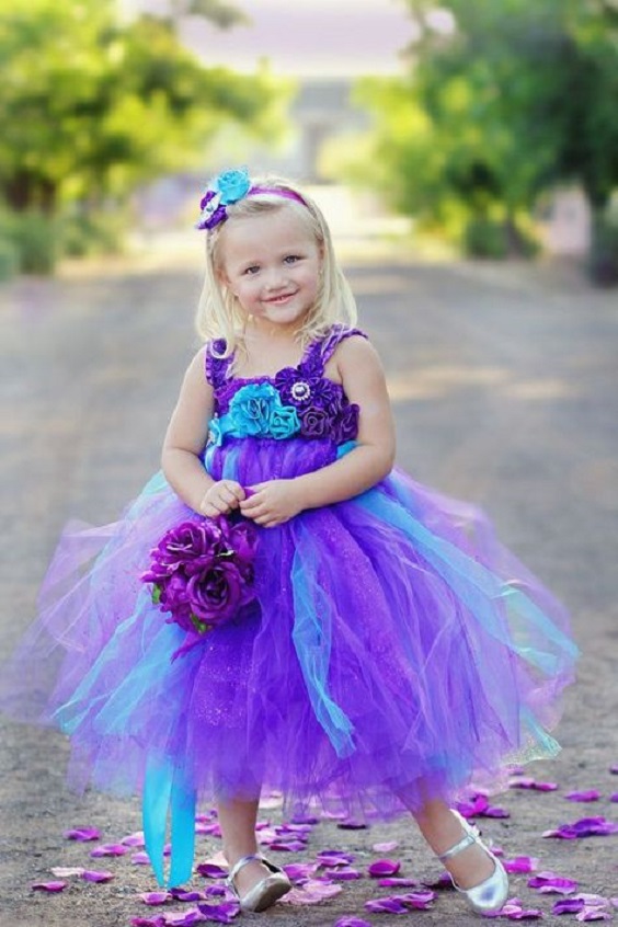 purple blue flower girl for purple blue purple and blue wedding