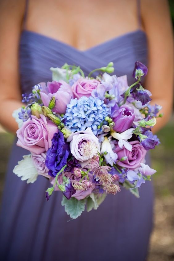 purple bridesmaid dresses mauve blue purple bouquets for purple blue mauve purple and blue wedding