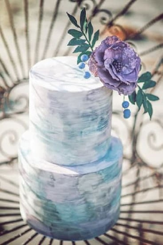 blue wedding cakes and purple cake topper for blue purple purple and blue wedding